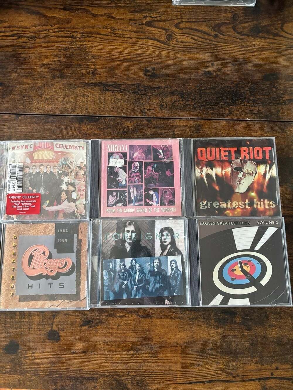 Lot of 6 Classic Rock and Pop Music CDs: Nirvana, Quiet Riot, Foreigner, Eagles,